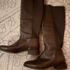 Talbots Elegant Brown Leather Knee-High Boots size 8 1/2